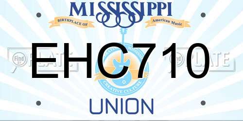 EHC710 Mississippi License Plate