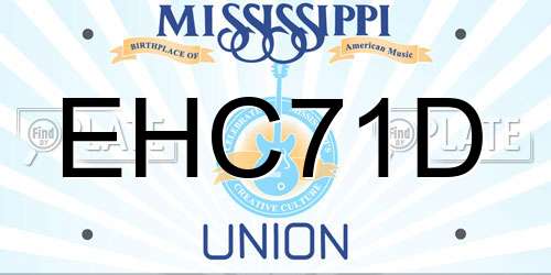 EHC71D Mississippi License Plate