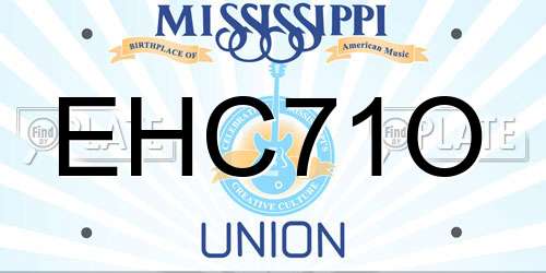 EHC71O Mississippi License Plate