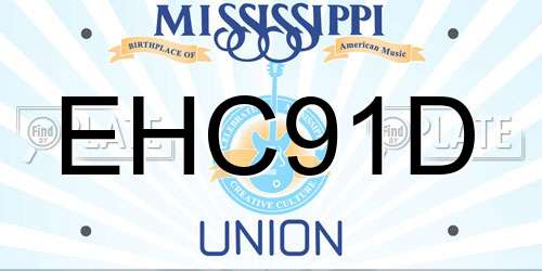 EHC91D Mississippi License Plate