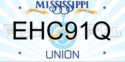 EHC91Q Mississippi License Plate