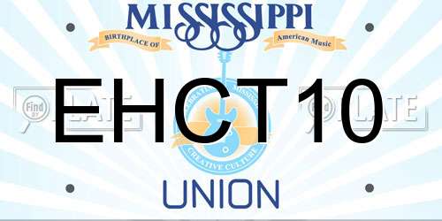 EHCT10 Mississippi License Plate