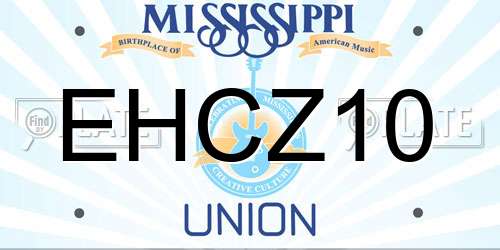 EHCZ10 Mississippi License Plate