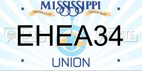 EHEA34 Mississippi License Plate