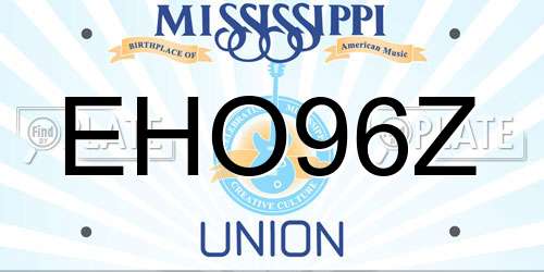 EHO96Z Mississippi License Plate