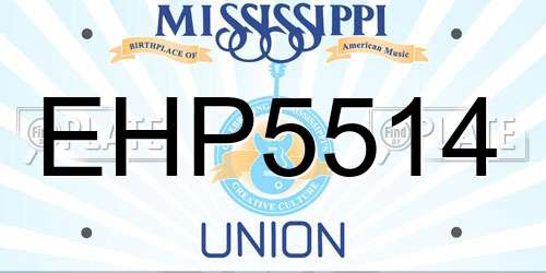 EHP5514 Mississippi License Plate