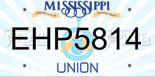 EHP5814 Mississippi License Plate