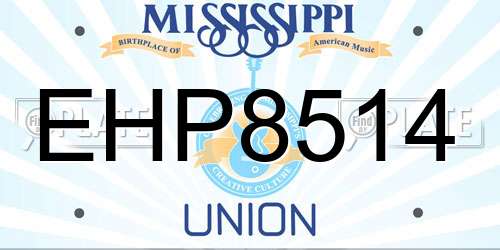 EHP8514 Mississippi License Plate