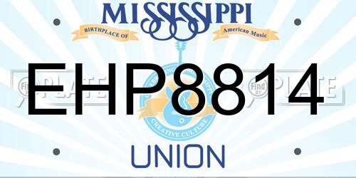 EHP8814 Mississippi License Plate