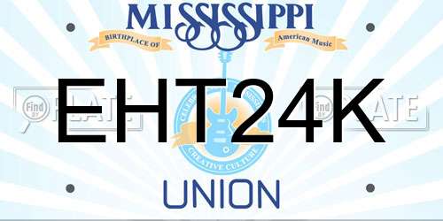 EHT24K Mississippi License Plate