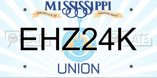 EHZ24K Mississippi License Plate