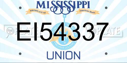 EI54337 Mississippi License Plate