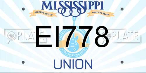 EI778 Mississippi License Plate
