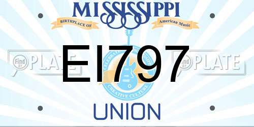 EI797 Mississippi License Plate