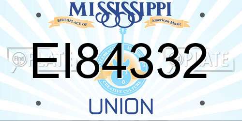 EI84332 Mississippi License Plate
