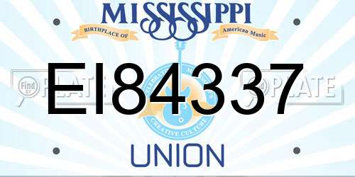 EI84337 Mississippi License Plate