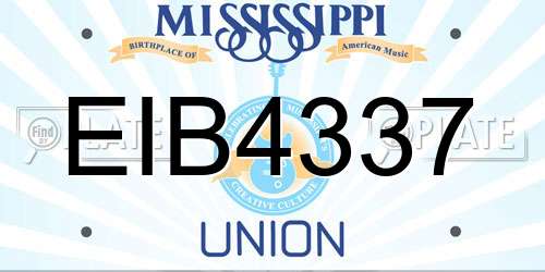 EIB4337 Mississippi License Plate