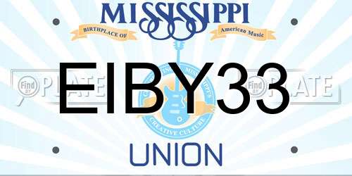EIBY33 Mississippi License Plate