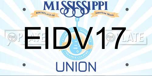 EIDV17 Mississippi License Plate