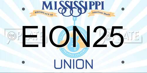 EION25 Mississippi License Plate