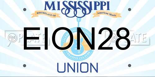 EION28 Mississippi License Plate