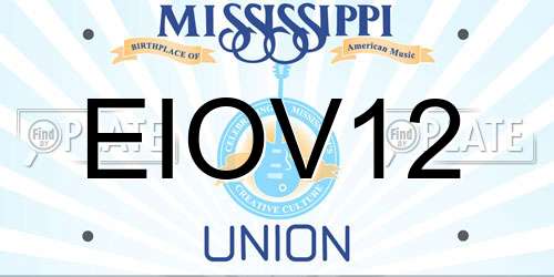 EIOV12 Mississippi License Plate