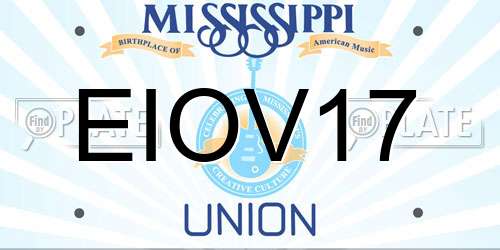EIOV17 Mississippi License Plate