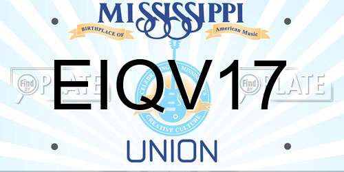 EIQV17 Mississippi License Plate