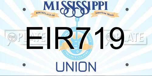 EIR719 Mississippi License Plate