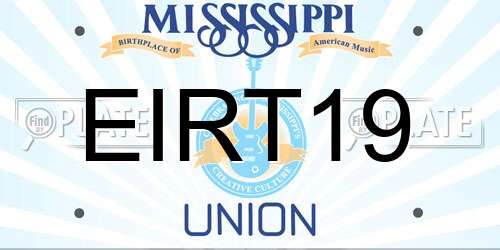 EIRT19 Mississippi License Plate