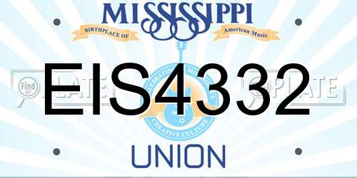 EIS4332 Mississippi License Plate
