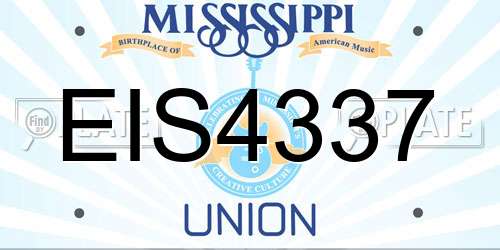 EIS4337 Mississippi License Plate
