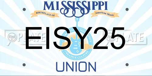 EISY25 Mississippi License Plate