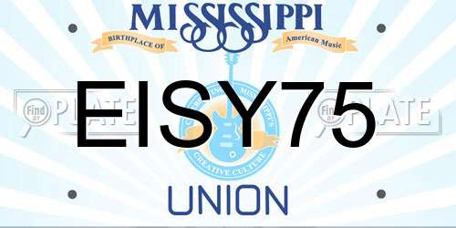 EISY75 Mississippi License Plate