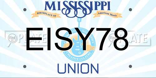 EISY78 Mississippi License Plate