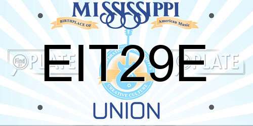 EIT29E Mississippi License Plate