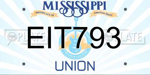EIT793 Mississippi License Plate
