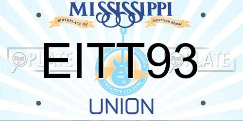 EITT93 Mississippi License Plate