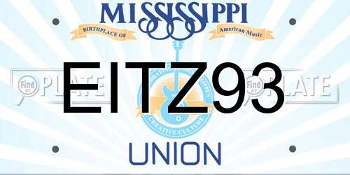 EITZ93 Mississippi License Plate