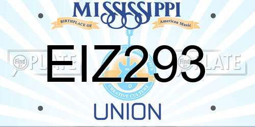 EIZ293 Mississippi License Plate