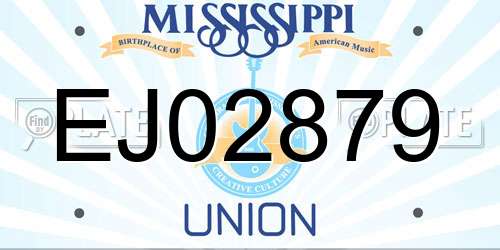 EJ02879 Mississippi License Plate