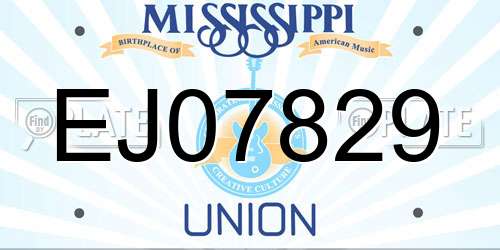 EJ07829 Mississippi License Plate