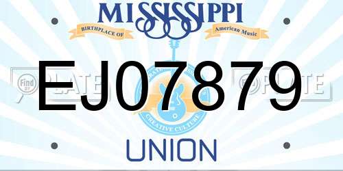 EJ07879 Mississippi License Plate