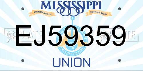 EJ59359 Mississippi License Plate