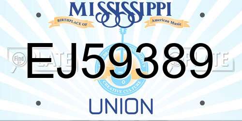 EJ59389 Mississippi License Plate