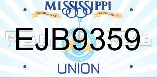 EJB9359 Mississippi License Plate