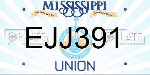 EJJ391 Mississippi License Plate