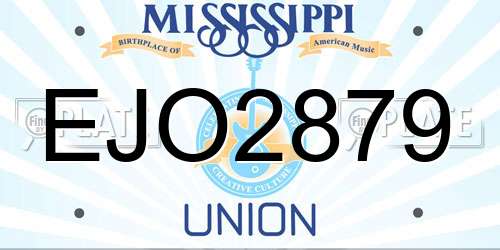 EJO2879 Mississippi License Plate