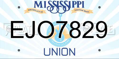 EJO7829 Mississippi License Plate