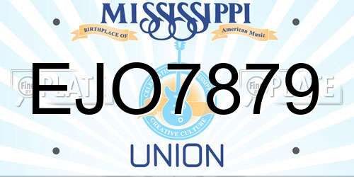 EJO7879 Mississippi License Plate